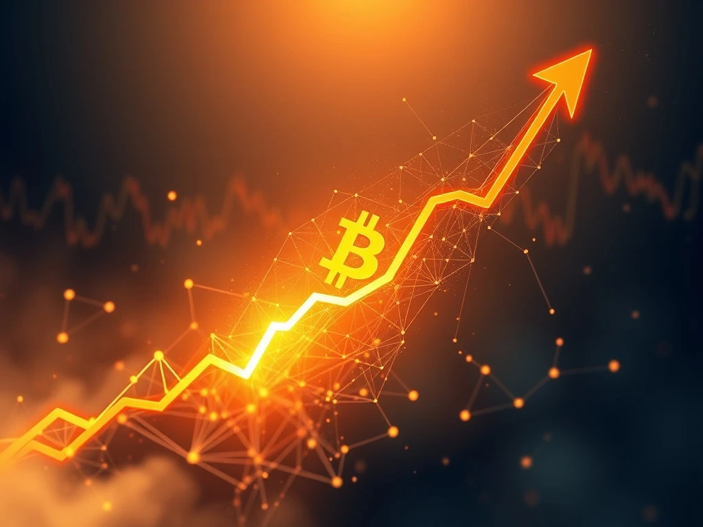 A visual representation of the T token price soaring, depicting rapid growth and market excitement following a significant blockchain partnership.