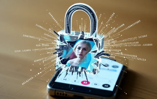 Visualizing the devastating Tea App data breach, showing digital data fragments and a broken shield, emphasizing urgent cybersecurity concerns.