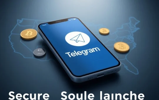 Telegram's TON Wallet interface on a smartphone, symbolizing its revolutionary launch in the US, integrating Bitcoin and other cryptos.
