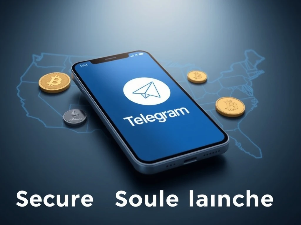 Telegram's TON Wallet interface on a smartphone, symbolizing its revolutionary launch in the US, integrating Bitcoin and other cryptos.