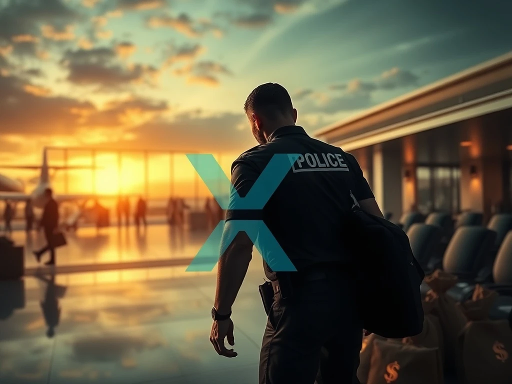 Dramatic arrest scene at an airport following a Tennessee crypto theft involving millions in XRP from a celebrity widow.