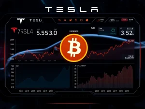 Charts showing Bitcoin's significant contribution to Tesla's Q2 earnings growth.