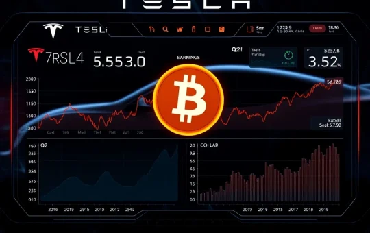 Charts showing Bitcoin's significant contribution to Tesla's Q2 earnings growth.