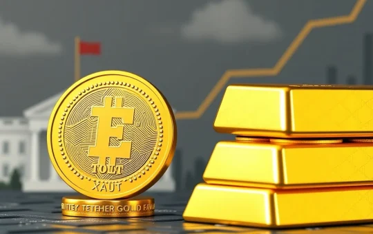 Tether Gold (XAUt) token representing a digital safe-haven asset, mirroring surging gold demand from central banks and institutional investors.