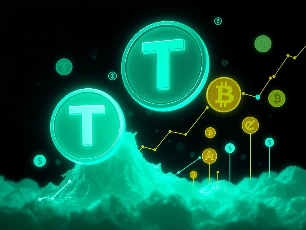 Visualizing the massive Tether USDT issuance impacting crypto market liquidity and fueling altcoin season speculation.