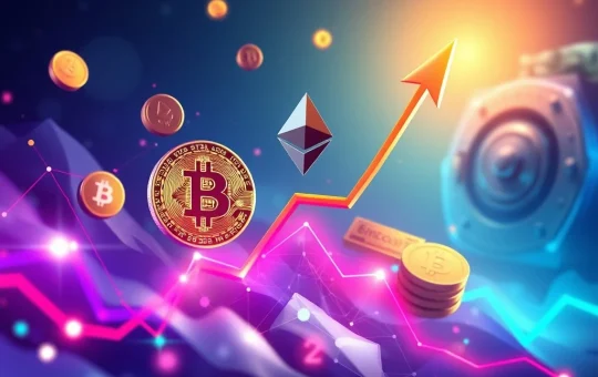 Digital assets like Bitcoin and Ethereum surging on a chart, symbolizing the impact of a large Tether USDT mint on the crypto market.