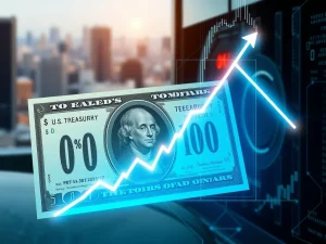 A downward trending graph symbolizing the significant plunge in Tokenized U.S. Treasuries value due to market shifts.