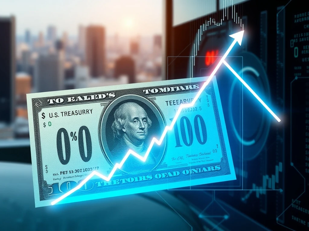 A downward trending graph symbolizing the significant plunge in Tokenized U.S. Treasuries value due to market shifts.