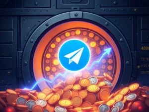 A visual representation of the TON Foundation's strategic $400M treasury, symbolizing financial strength and growth for Toncoin and the Telegram ecosystem.