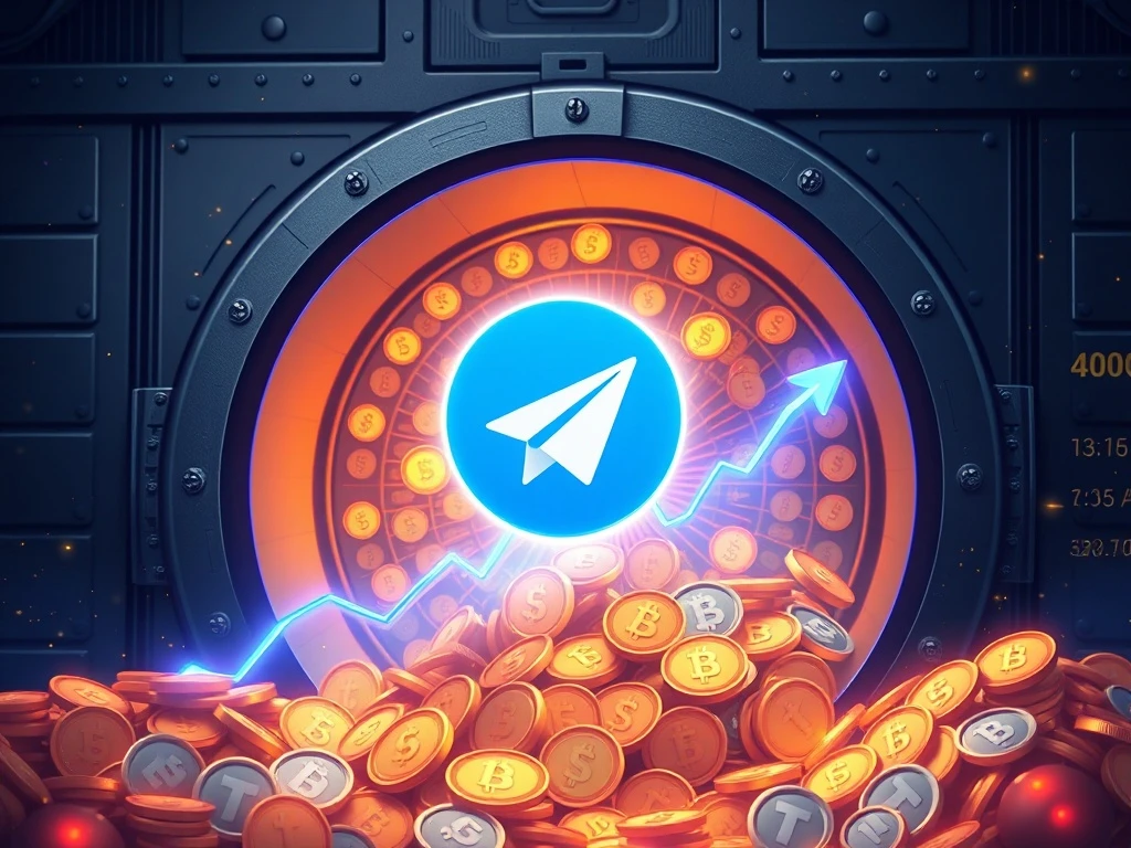 A visual representation of the TON Foundation's strategic $400M treasury, symbolizing financial strength and growth for Toncoin and the Telegram ecosystem.