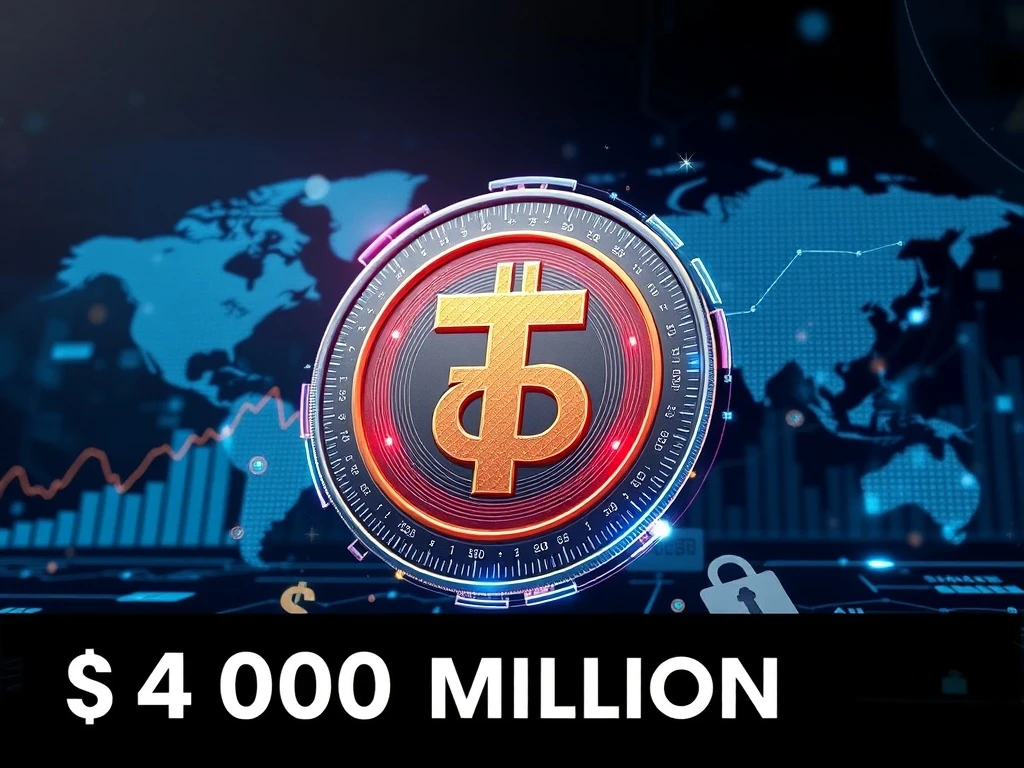 Toncoin logo merging with traditional finance symbols, representing the $400M institutional adoption initiative.