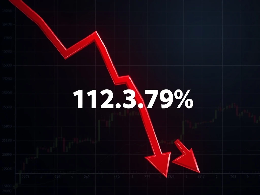 TRB price drop shown on a steeply declining cryptocurrency chart