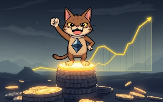 A vibrant image of the Troller Cat meme coin mascot, representing its explosive 1833% surge on the Ethereum blockchain due to its unique deflationary model.