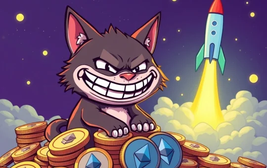 Troller Cat Meme Coin mascot celebrating viral presale success on Ethereum