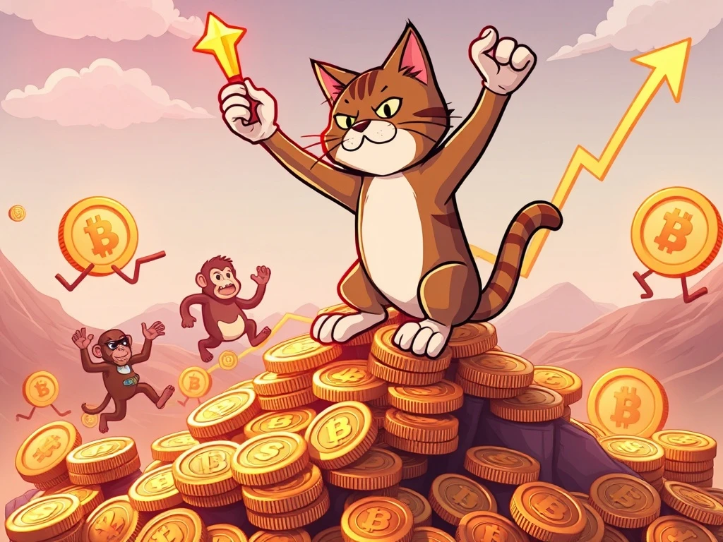 Triumphant Troller Cat meme coin, representing its explosive ROI, stands out from other chaotic meme coins.