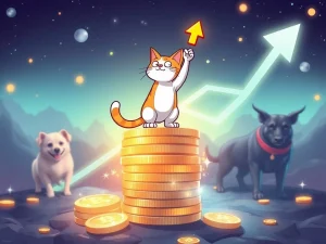 Troller Cat ($TCAT) soars past meme coin rivals, symbolizing significant crypto investment growth and potential.
