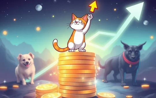 Troller Cat ($TCAT) soars past meme coin rivals, symbolizing significant crypto investment growth and potential.