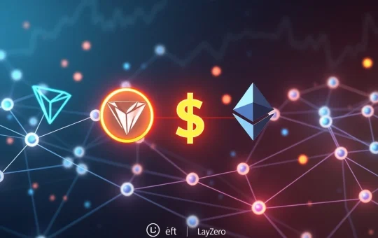 TRON's integration of $TRUMP memecoin via LayerZero, illustrating seamless cross-chain asset movement and enhanced DeFi compatibility.