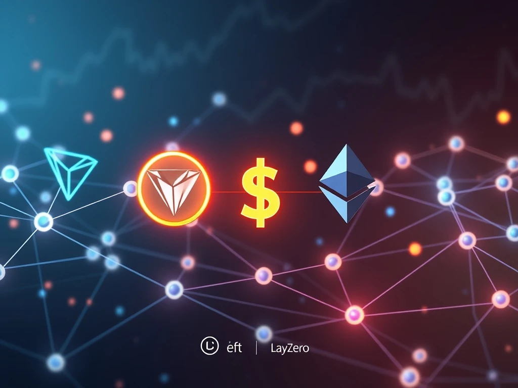 TRON's integration of $TRUMP memecoin via LayerZero, illustrating seamless cross-chain asset movement and enhanced DeFi compatibility.