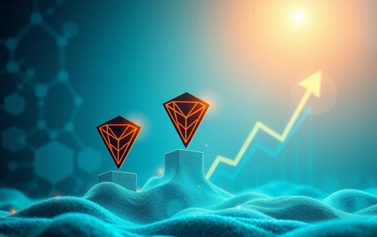 Visualizing Tron TRX's remarkable profitability, showing green upward trends on a chart, symbolizing investor confidence and market resilience.