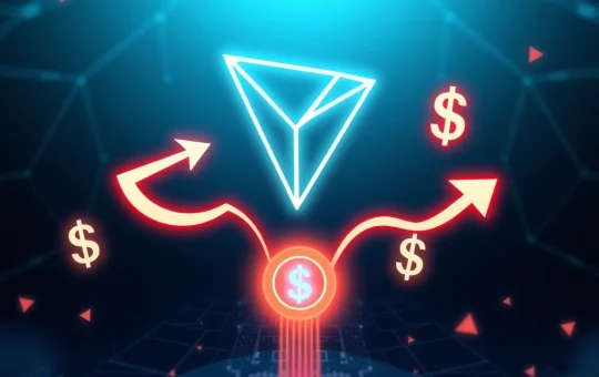A visual representation of TRON USDT off-chain growth, showing decentralized transfers boosting DeFi and P2P activity.