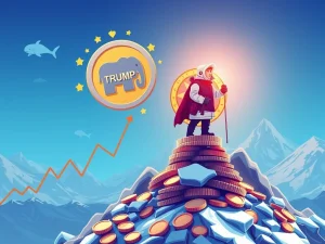 Chart showing Trump Coin and Arctic Pablo Coin surging, symbolizing their remarkable rise in the crypto market driven by whale activity and successful presale.