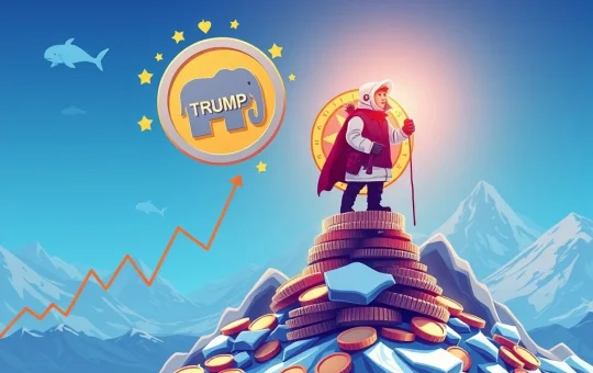 Chart showing Trump Coin and Arctic Pablo Coin surging, symbolizing their remarkable rise in the crypto market driven by whale activity and successful presale.