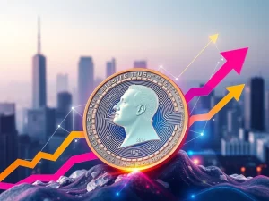 An illustration showing a significant increase in MAGACOIN value following the proposed Trump crypto tax exemption, with whales symbolizing large investors.
