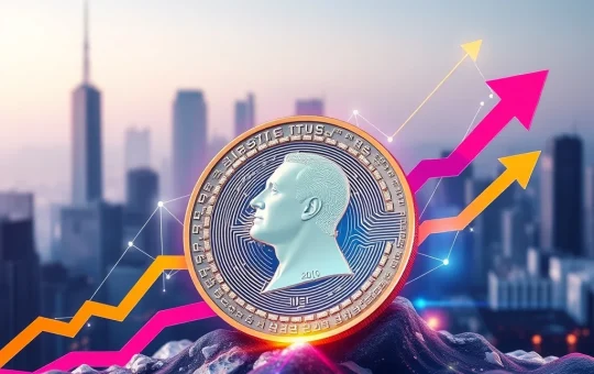 An illustration showing a significant increase in MAGACOIN value following the proposed Trump crypto tax exemption, with whales symbolizing large investors.