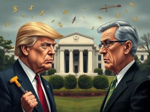 Illustrates the intense Trump Fed clash over interest rates and the costly Fed renovation, highlighting the challenge to Jerome Powell's monetary policy.