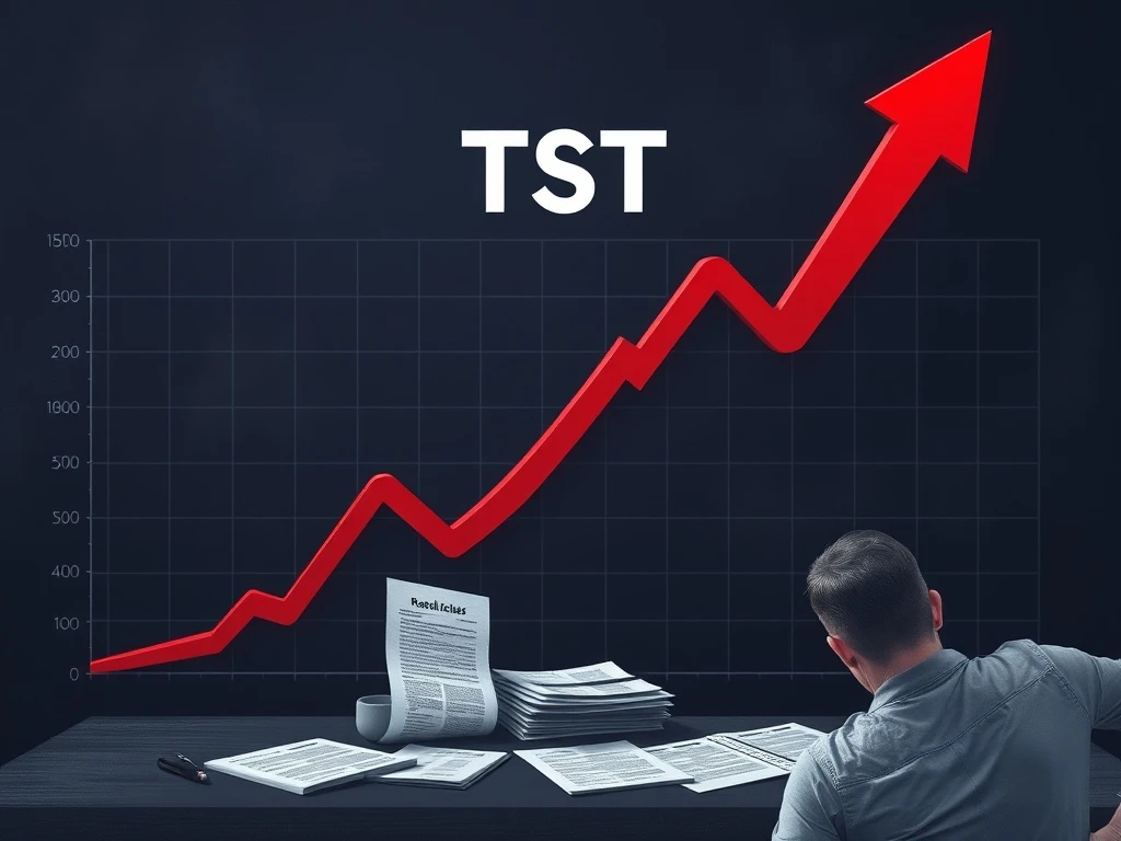 TST crash depicted with a sharp downward-trending graph amid regulatory documents