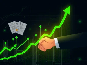 A dramatic chart showing the TST price surge, illustrating the impact of new crypto regulations and renewed investor confidence.