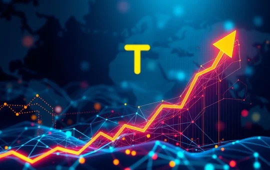 A chart showing the dramatic rise of the TUT token, symbolizing its impressive cryptocurrency surge and market impact.