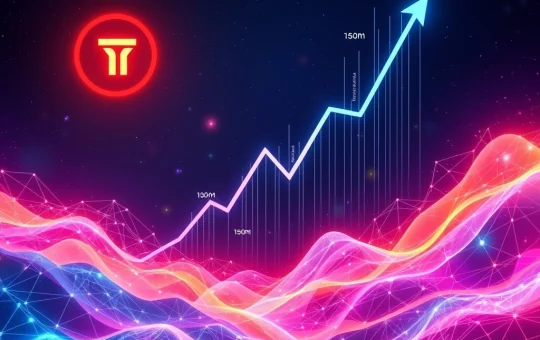 TUT token price chart soaring, illustrating the 582% crypto surge driven by intense on-chain activity and community engagement.