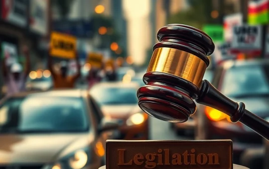 A gavel striking, symbolizing urgent Uber Bolt regulation amidst concerns over labor violations and safety risks in Lagos.