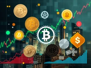 Chart showing crypto market volatility, highlighting Pi Network Coin and Remittix RTX as key unlisted tokens driving crypto disruption.