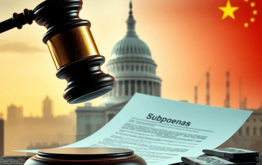 A gavel hitting a document, symbolizing the JPMorgan Subpoena and the broader financial scrutiny related to the CATL IPO national security concerns.