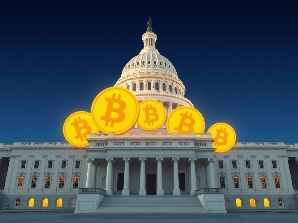 A visual representation of the US government's significant Bitcoin holdings, debunking sell-off rumors.
