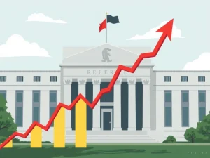 U.S. Core PCE inflation graph rising with Federal Reserve backdrop