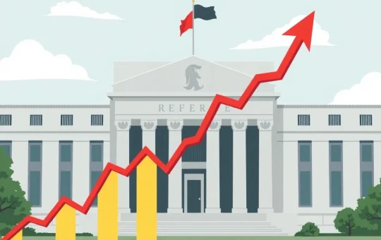 U.S. Core PCE inflation graph rising with Federal Reserve backdrop