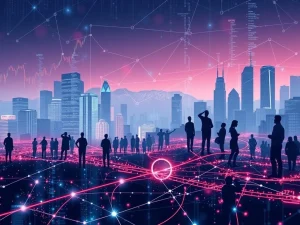 Illustrating the vast untapped potential of U.S. crypto adoption, showing diverse demographics engaging with digital assets and institutional blockchain networks.