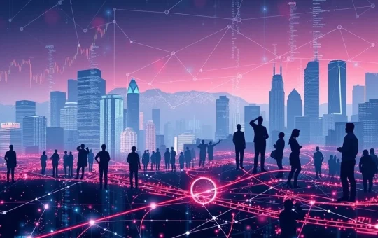 Illustrating the vast untapped potential of U.S. crypto adoption, showing diverse demographics engaging with digital assets and institutional blockchain networks.