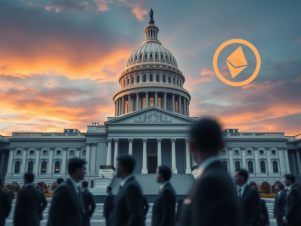 US lawmakers debating crucial US crypto legislation, illustrating the complex path of digital asset regulation through a divided Congress.