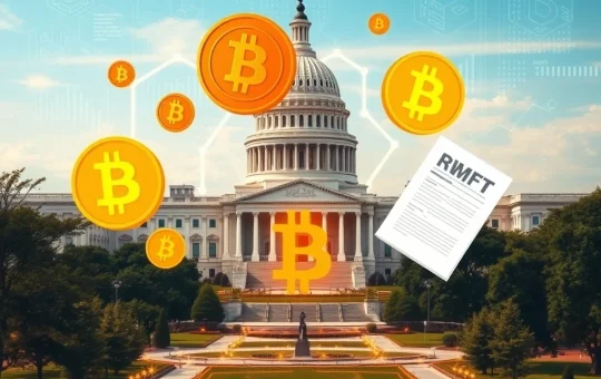 U.S. Capitol with crypto symbols representing landmark regulatory reforms