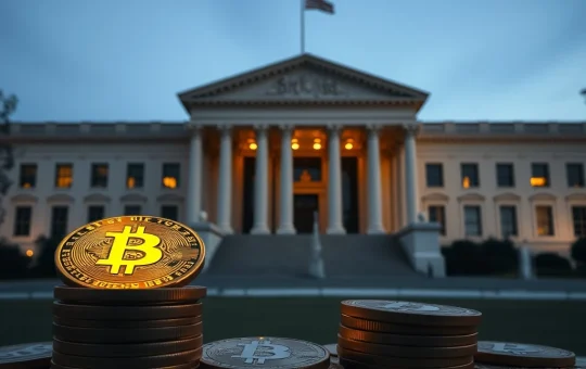 Visualizing the US Government's significant Bitcoin holdings, emphasizing transparency amidst FOIA clarification on digital assets.