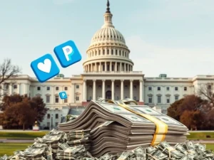 Illustrates the US Treasury expanding national debt reduction efforts by integrating Venmo and PayPal for digital payments.