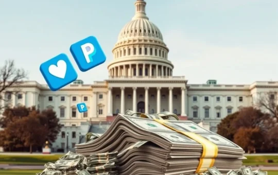 Illustrates the US Treasury expanding national debt reduction efforts by integrating Venmo and PayPal for digital payments.