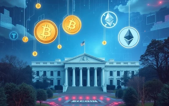 U.S. Treasury building with digital assets symbolizing pro-crypto regulatory shift