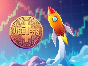 A chart showing the potential rise of Useless Coin, symbolizing its market analysis and future outlook for this unique altcoin.
