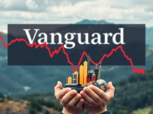A graph showing declining US equity returns, reflecting Vanguard's outlook on future market performance.